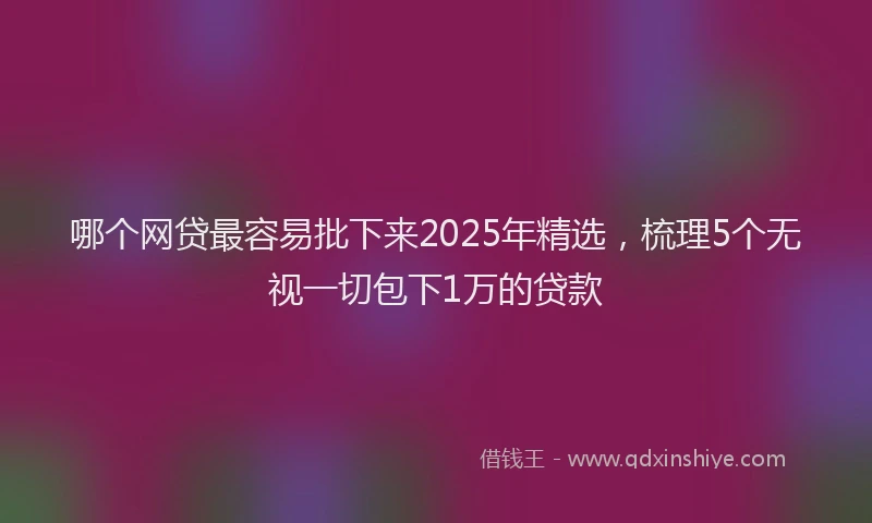哪个网贷最容易批下来2025年精选，梳理5个无视一切包下1万的贷款