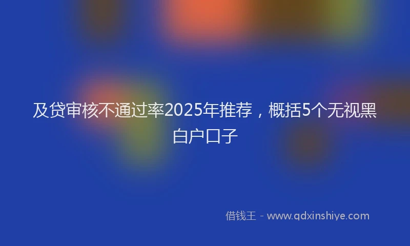 及贷审核不通过率2025年推荐，概括5个无视黑白户口子