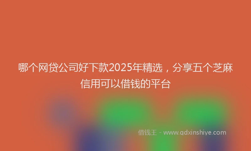 哪个网贷公司好下款2025年精选，分享五个芝麻信用可以借钱的平台