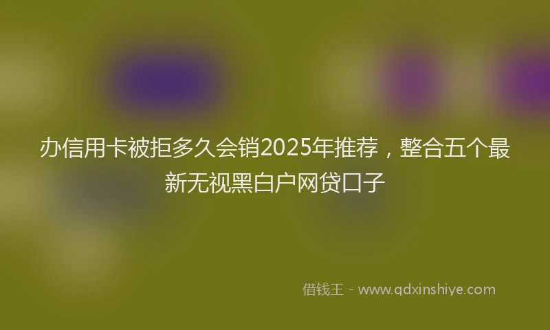 办信用卡被拒多久会销2025年推荐，整合五个最新无视黑白户网贷口子