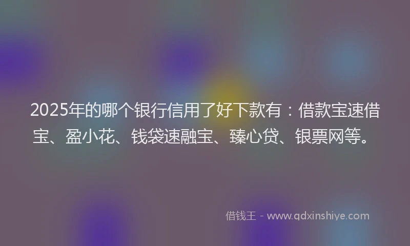 2025年的哪个银行信用了好下款有：借款宝速借宝、盈小花、钱袋速融宝、臻心贷、银票网等。