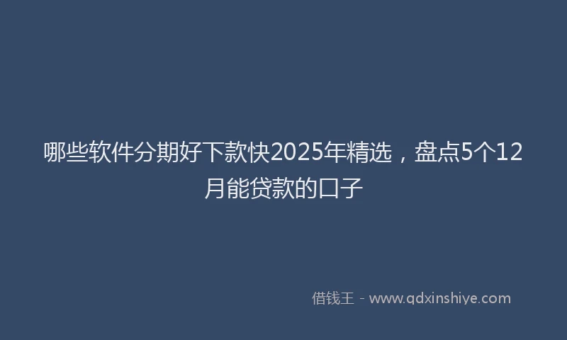 哪些软件分期好下款快2025年精选，盘点5个12月能贷款的口子