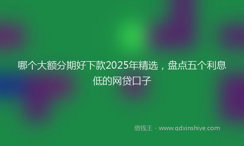 哪个大额分期好下款2025年精选，盘点五个利息低的网贷口子