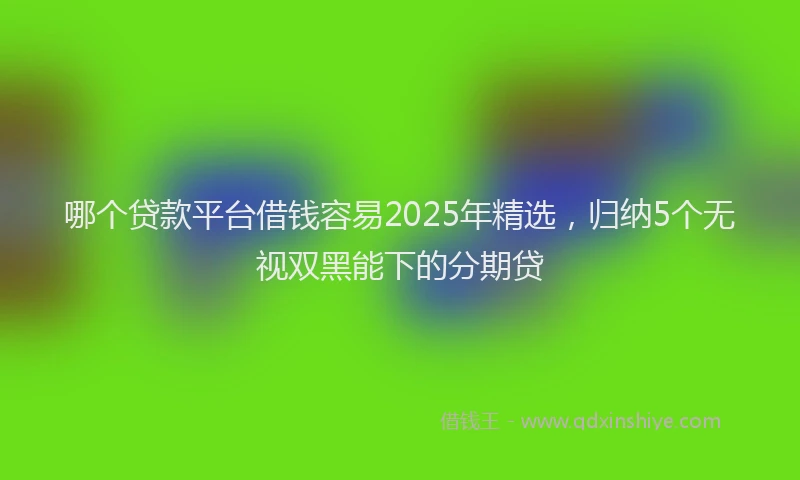 哪个贷款平台借钱容易2025年精选，归纳5个无视双黑能下的分期贷