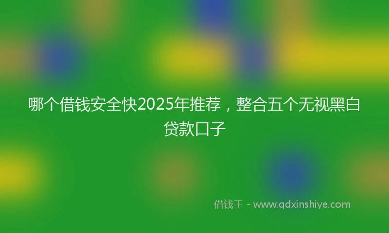 哪个借钱安全快2025年推荐，整合五个无视黑白贷款口子