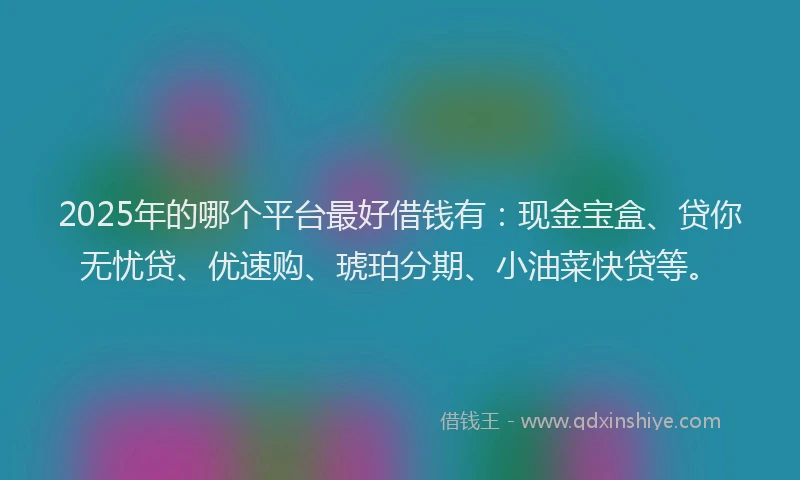 2025年的哪个平台最好借钱有：现金宝盒、贷你无忧贷、优速购、琥珀分期、小油菜快贷等。