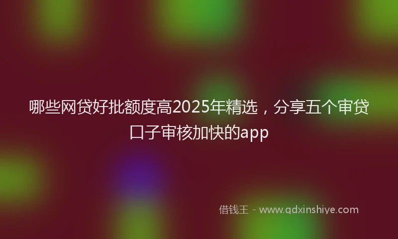 哪些网贷好批额度高2025年精选，分享五个审贷口子审核加快的app