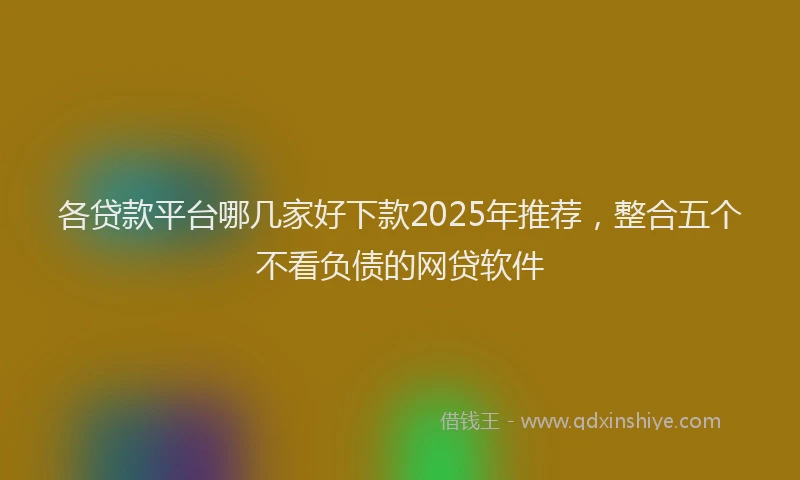 各贷款平台哪几家好下款2025年推荐，整合五个不看负债的网贷软件