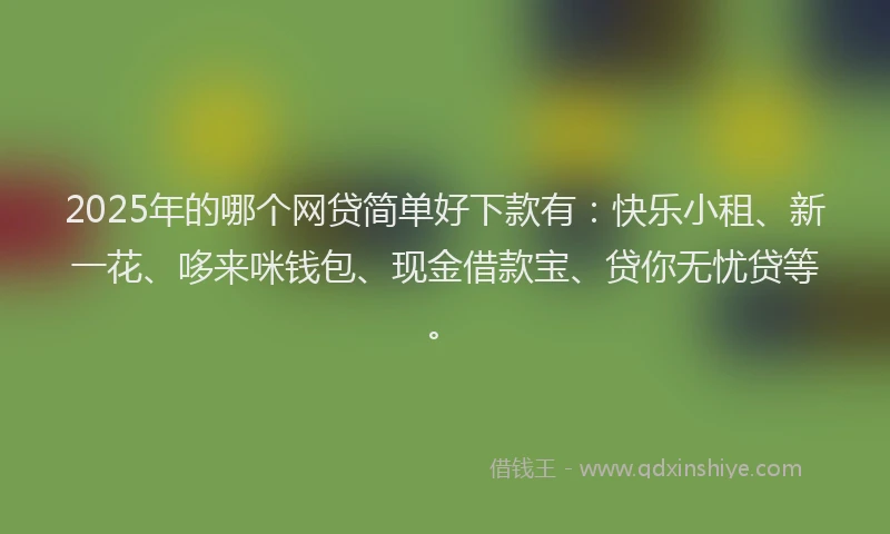 2025年的哪个网贷简单好下款有：快乐小租、新一花、哆来咪钱包、现金借款宝、贷你无忧贷等。