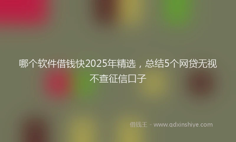 哪个软件借钱快2025年精选，总结5个网贷无视不查征信口子