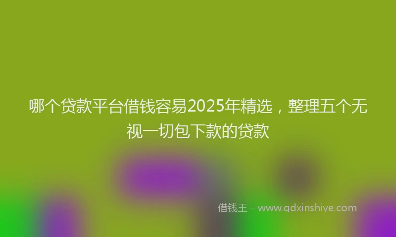 哪个贷款平台借钱容易2025年精选，整理五个无视一切包下款的贷款