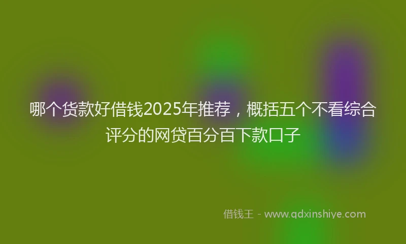 哪个货款好借钱2025年推荐，概括五个不看综合评分的网贷百分百下款口子