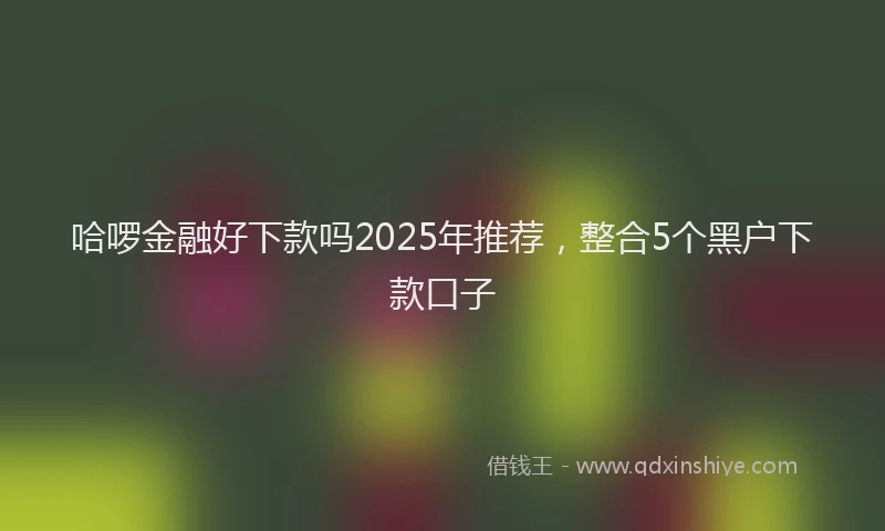 哈啰金融好下款吗2025年推荐，整合5个黑户下款口子