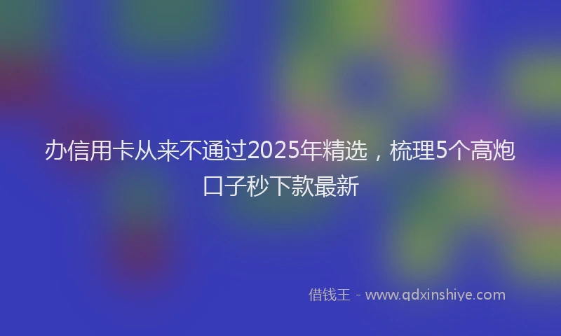 办信用卡从来不通过2025年精选，梳理5个高炮口子秒下款最新