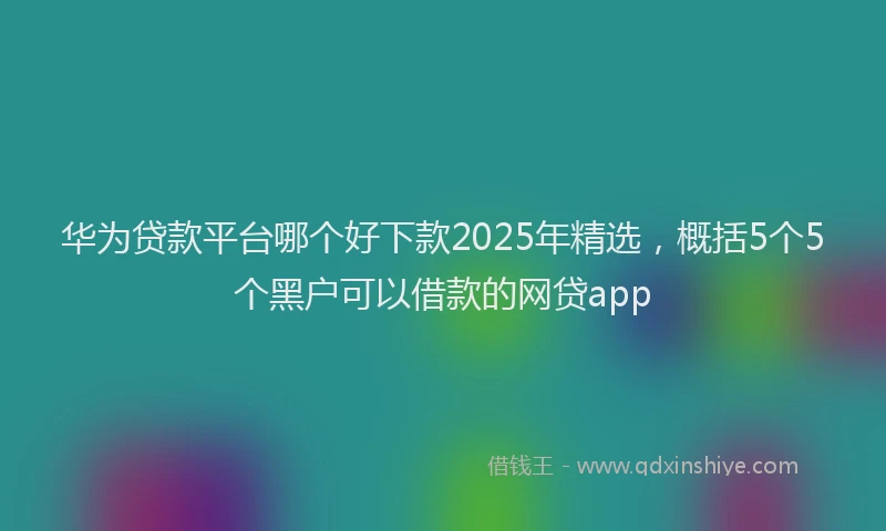 华为贷款平台哪个好下款2025年精选，概括5个5个黑户可以借款的网贷app