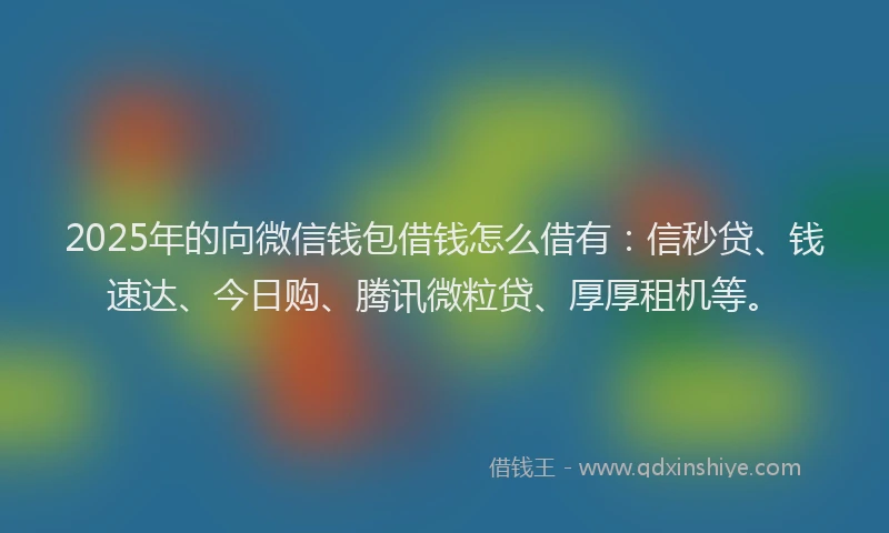2025年的向微信钱包借钱怎么借有：信秒贷、钱速达、今日购、腾讯微粒贷、厚厚租机等。