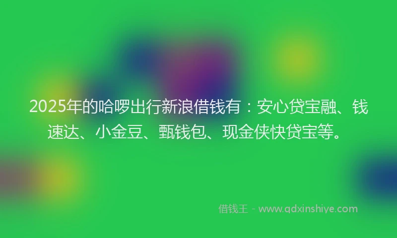 2025年的哈啰出行新浪借钱有：安心贷宝融、钱速达、小金豆、甄钱包、现金侠快贷宝等。