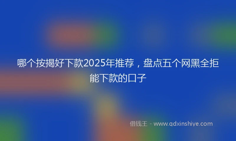 哪个按揭好下款2025年推荐，盘点五个网黑全拒能下款的口子