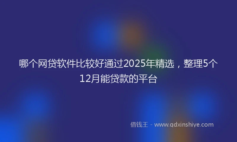哪个网贷软件比较好通过2025年精选，整理5个12月能贷款的平台