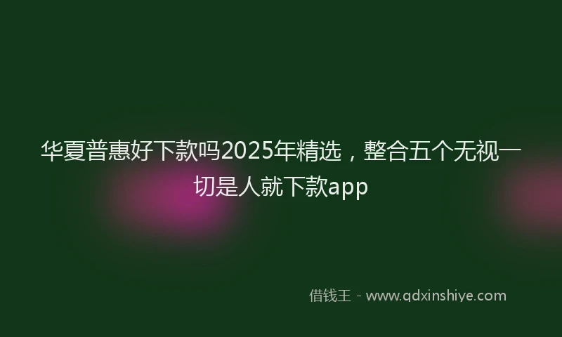 华夏普惠好下款吗2025年精选，整合五个无视一切是人就下款app