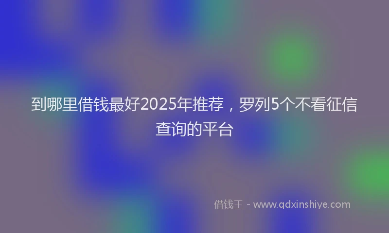 到哪里借钱最好2025年推荐，罗列5个不看征信查询的平台