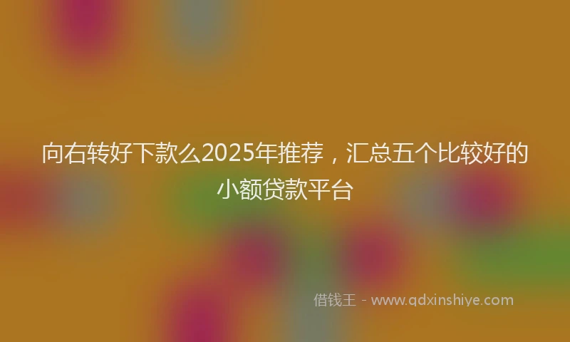 向右转好下款么2025年推荐，汇总五个比较好的小额贷款平台