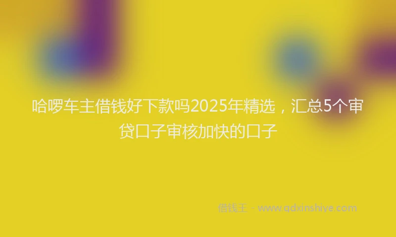 哈啰车主借钱好下款吗2025年精选，汇总5个审贷口子审核加快的口子