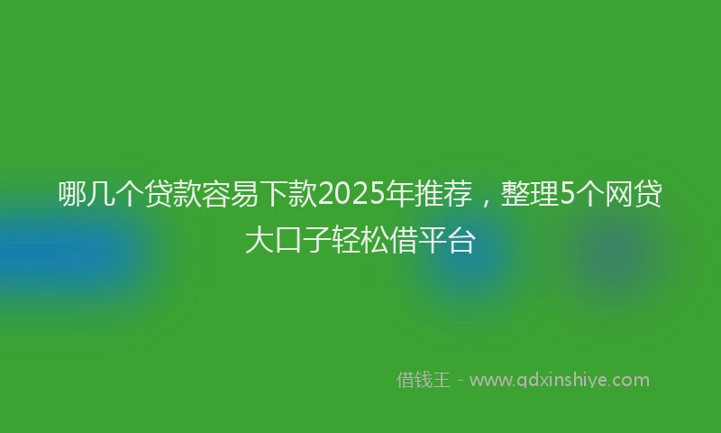 哪几个贷款容易下款2025年推荐，整理5个网贷大口子轻松借平台