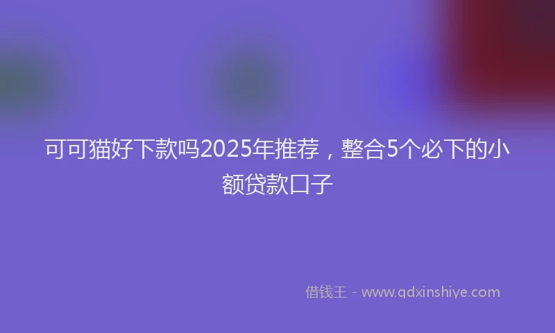 可可猫好下款吗2025年推荐，整合5个必下的小额贷款口子