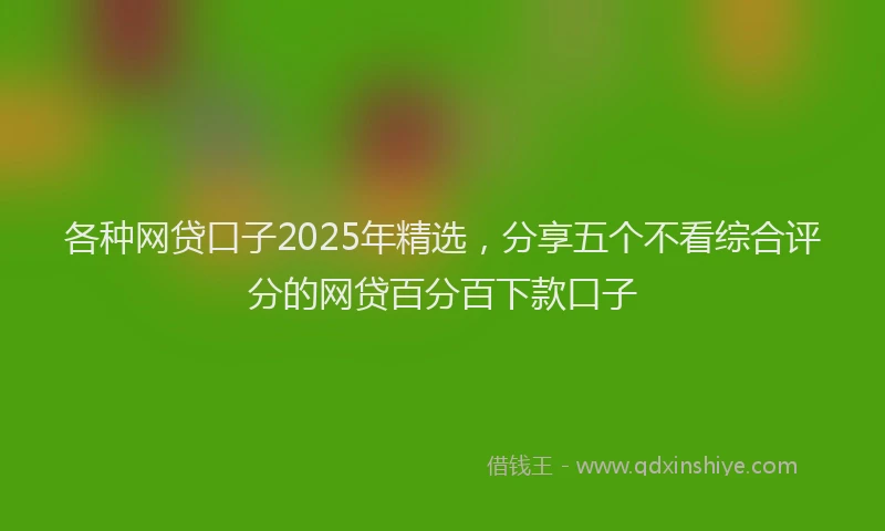 各种网贷口子2025年精选，分享五个不看综合评分的网贷百分百下款口子