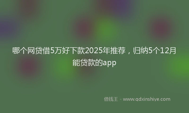 哪个网贷借5万好下款2025年推荐，归纳5个12月能贷款的app