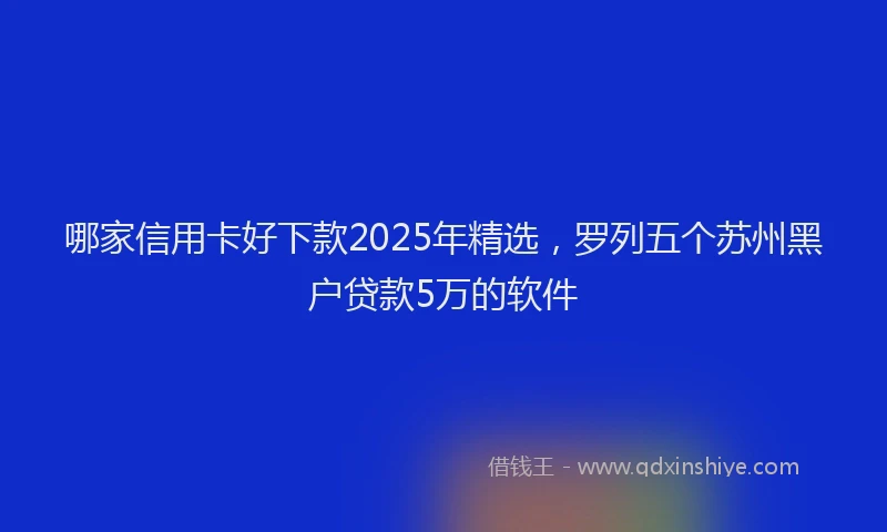 哪家信用卡好下款2025年精选，罗列五个苏州黑户贷款5万的软件