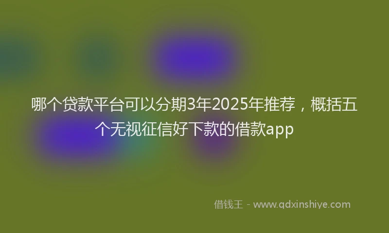 哪个贷款平台可以分期3年2025年推荐，概括五个无视征信好下款的借款app