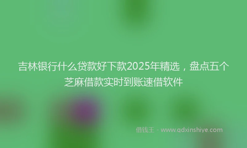吉林银行什么贷款好下款2025年精选，盘点五个芝麻借款实时到账速借软件