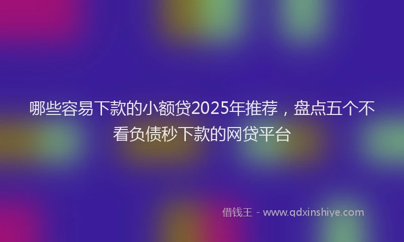 哪些容易下款的小额贷2025年推荐，盘点五个不看负债秒下款的网贷平台