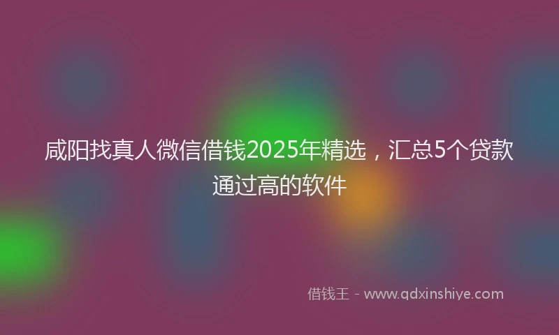 咸阳找真人微信借钱2025年精选，汇总5个贷款通过高的软件