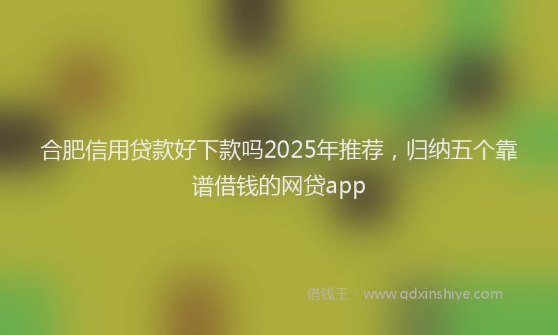 合肥信用贷款好下款吗2025年推荐，归纳五个靠谱借钱的网贷app