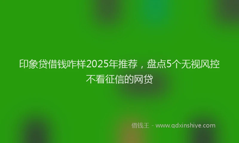 印象贷借钱咋样2025年推荐，盘点5个无视风控不看征信的网贷
