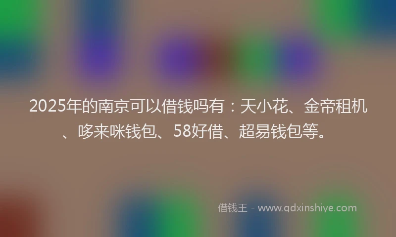 2025年的南京可以借钱吗有：天小花、金帝租机、哆来咪钱包、58好借、超易钱包等。