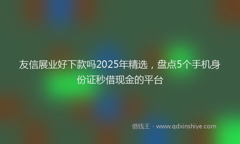 友信展业好下款吗2025年精选，盘点5个手机身份证秒借现金的平台