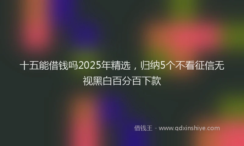十五能借钱吗2025年精选，归纳5个不看征信无视黑白百分百下款