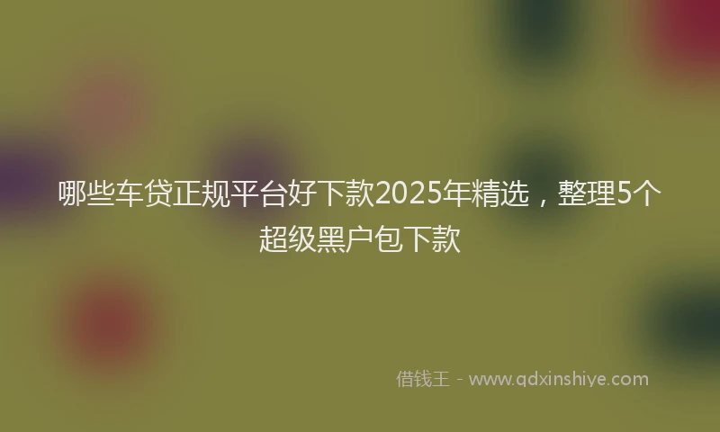 哪些车贷正规平台好下款2025年精选，整理5个超级黑户包下款
