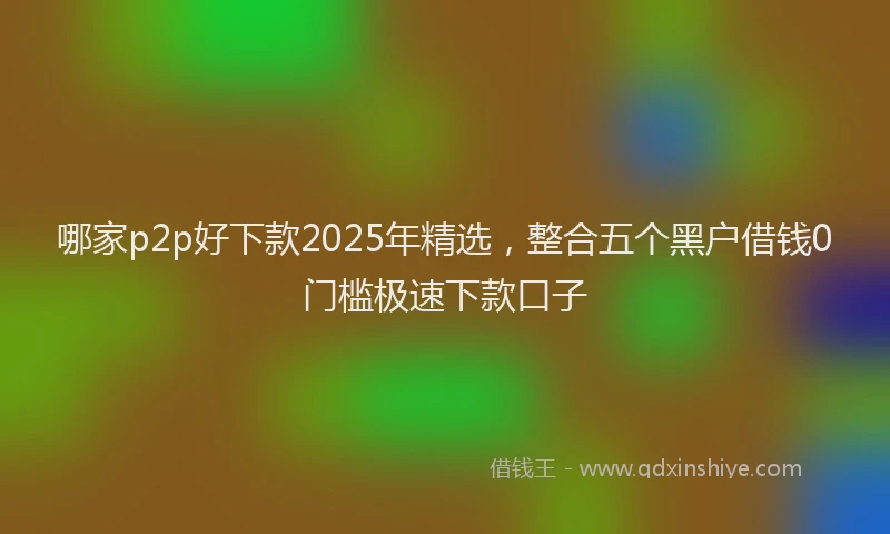 哪家p2p好下款2025年精选，整合五个黑户借钱0门槛极速下款口子