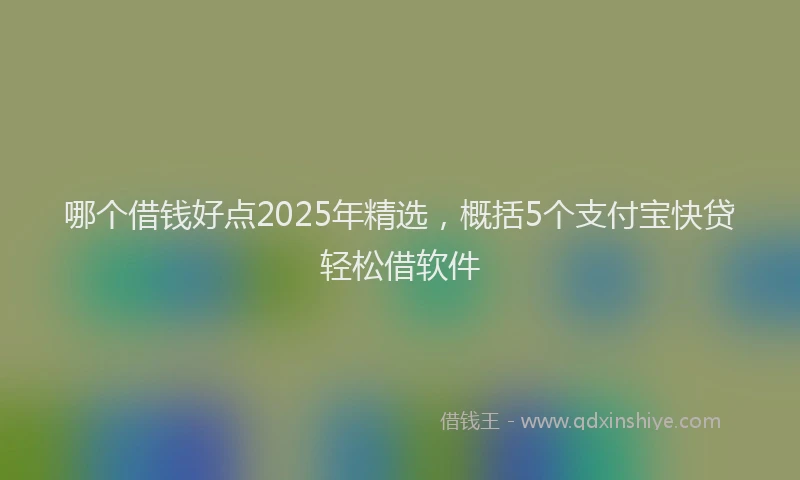 哪个借钱好点2025年精选，概括5个支付宝快贷轻松借软件