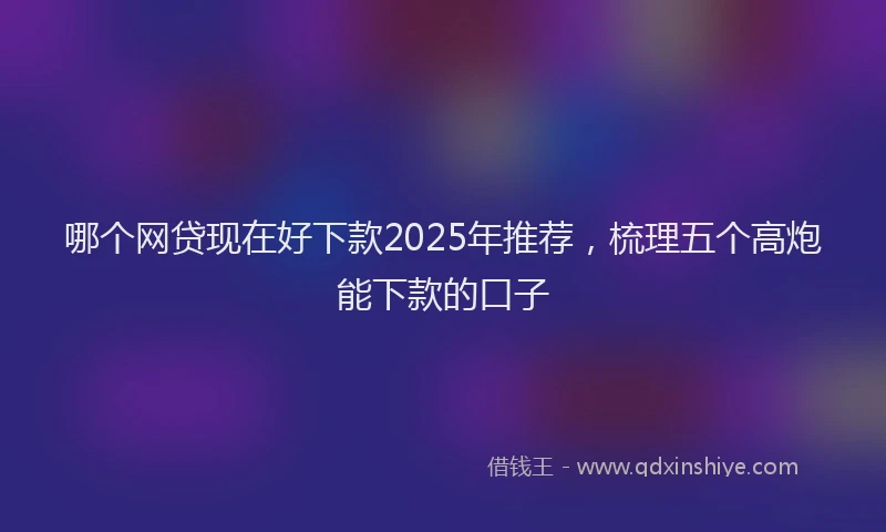 哪个网贷现在好下款2025年推荐，梳理五个高炮能下款的口子