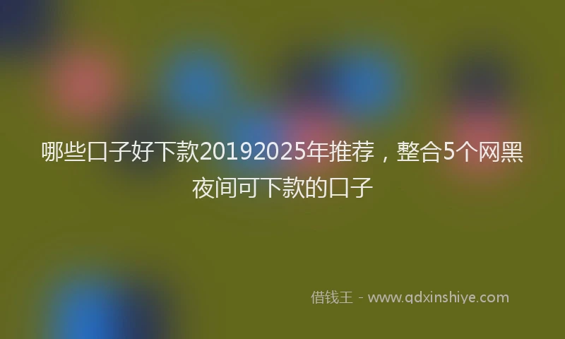 哪些口子好下款20192025年推荐，整合5个网黑夜间可下款的口子