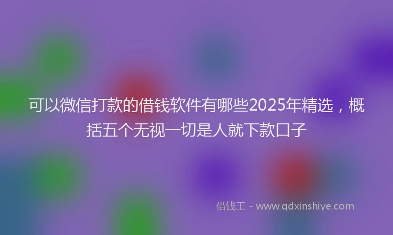 可以微信打款的借钱软件有哪些2025年精选，概括五个无视一切是人就下款口子