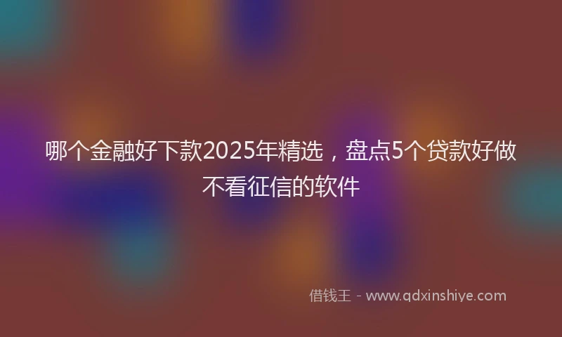 哪个金融好下款2025年精选，盘点5个贷款好做不看征信的软件