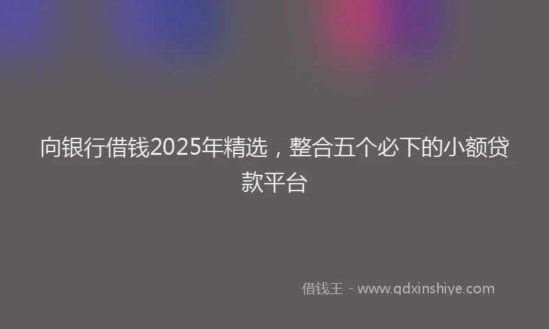 向银行借钱2025年精选，整合五个必下的小额贷款平台