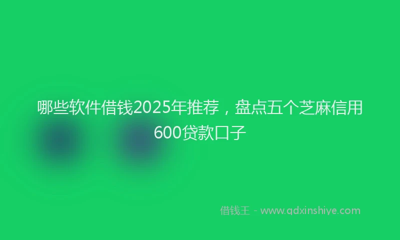 哪些软件借钱2025年推荐，盘点五个芝麻信用600贷款口子